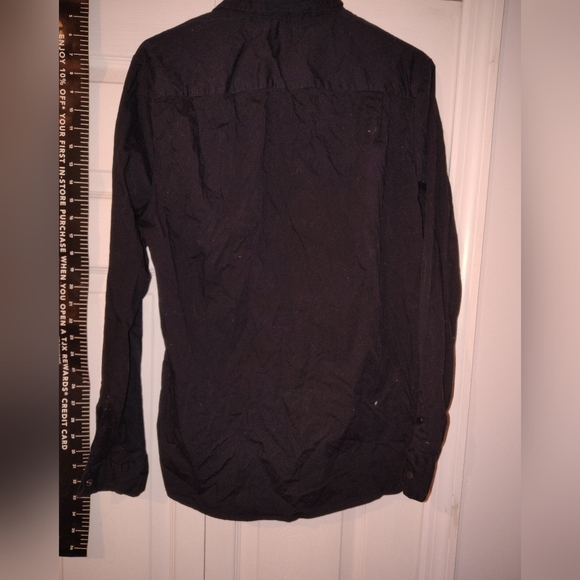 Kenneth Cole Men's Dark Button-Up Shirt Casual Black White Slim Fit Dress  Shirt